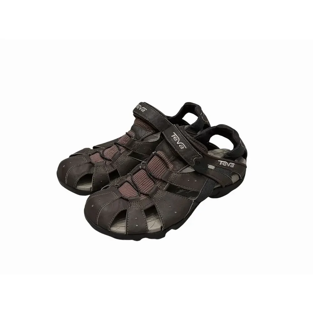 Teva Deacon Men’s Brown Sandals Size 11 Closed Toe Outdoors Hiking Fisherman